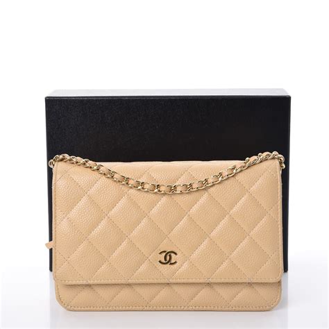 wallet on chain chanel beige|Fashionphile Chanel wallet on chain.